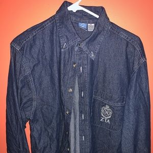 ZTA Jean Button-Up Shirt with Crest